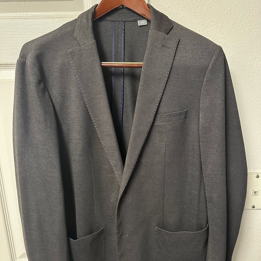 Michael Kors Charcoal/ Dark Gray Blazer 44L Unconstructed Light Material